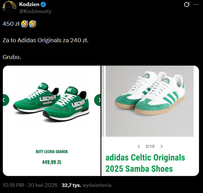 HIT! Tyle kosztują nowe BUTY LECHII GDAŃSK xD